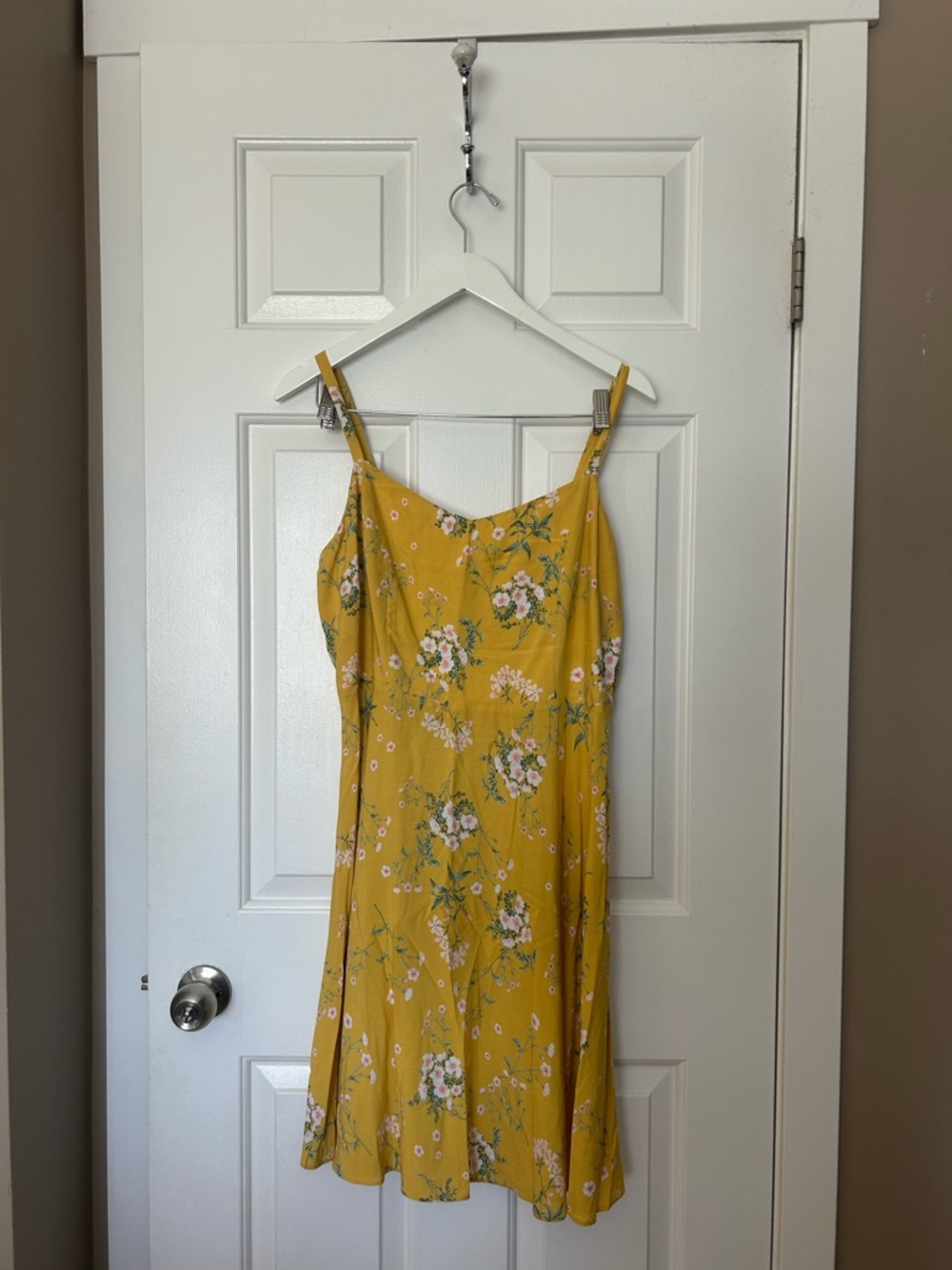 Old Navy Yellow Floral Slip Dress with Pink Flowers